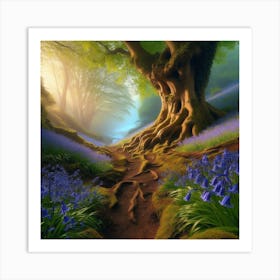 Bluebells In The Forest 13 Art Print