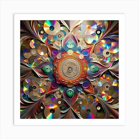 Old School Cd S As Abstract Art 2 Art Print