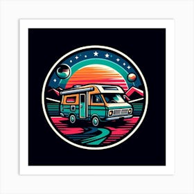 Retro Camper Van Art Print