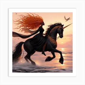 Sunset Stallion Art Print