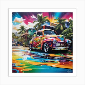 Psychedelic Car 1 Art Print