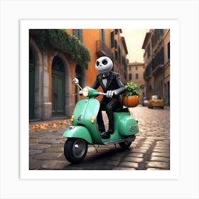 Jack Skellington Nightmare In Rome Before Christmas Art Print