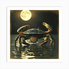 Crab In The Moonlight 43 Art Print