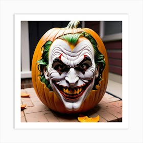 Joker Pumpkin Carving Art Print