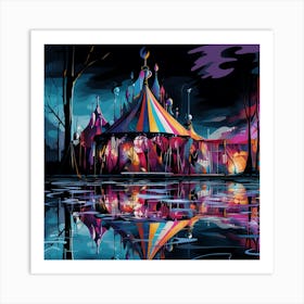 Circus Tent At Night Art Print