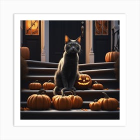 Halloween Cat 25 Art Print