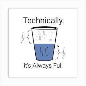 Technically it's always Full, half full empty water Art Print