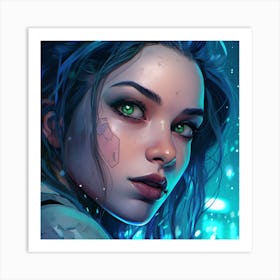 Girl With Green Eyes Art Print