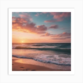 Sunset On The Beach Art Print