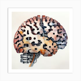 Brain Drawing Art Print