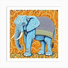 Flux Schnell A Vibrant Mosaic Artwork Depicting A Majestic Ele 0 Art Print