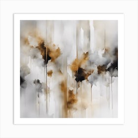 Abstract Minimalist Painting That Represents Duality, Mix Between Watercolor And Oil Paint, In Shade (33) Art Print