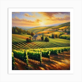 Sunset In Tuscany 2 Art Print