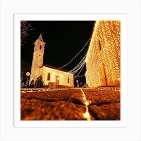 Christmas Lights In The Church 1 Art Print