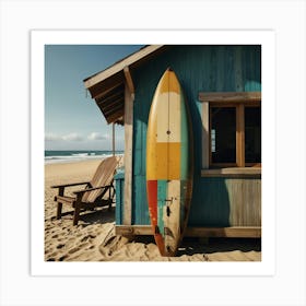 Surfboard On The Beach 4 Art Print