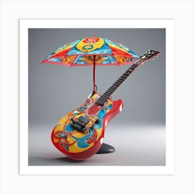 Guitar With Umbrella 7 Art Print