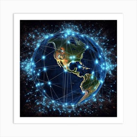 Earth In The Network Art Print