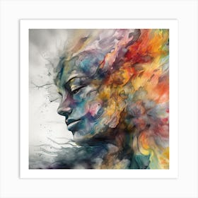 Abstract Of A Woman'S Face 2 Art Print