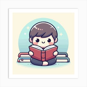 Books Design Collection Cartoon Reading Book Book Collection (15) Art Print