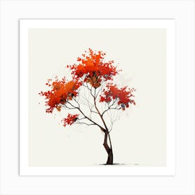 Abstract Rowan tree Art Print