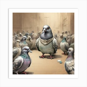 Pigeons 13 Art Print