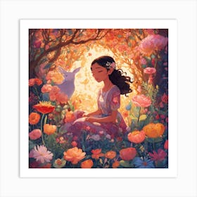 Girl In The Forest 3 Art Print