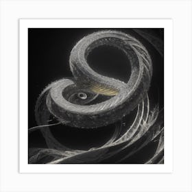 Snake On A Black Background Art Print