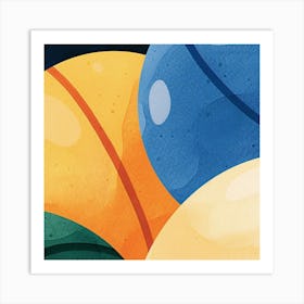 Watercolor Basketballs Art Print