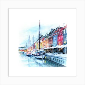 Copenhagen Harbor.Wall prints. Art Print