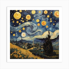 Van Gogh style, Starry sky 1 Art Print