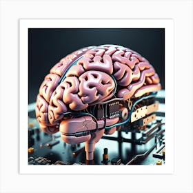 Brain On A Circuit Board 22 Art Print