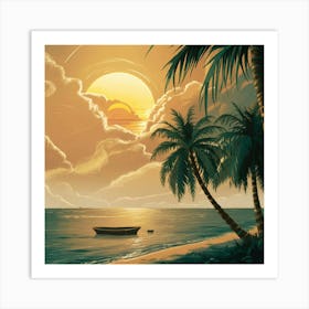 Sunset At The Beach 7 Art Print