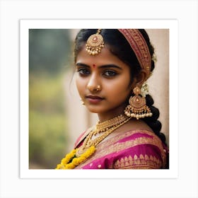 indian girl jewel ai illustration art 2 Art Print