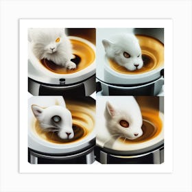 Cat In A Cup Art Print