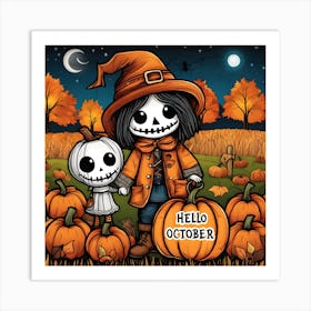 Halloween Hello October Art Print