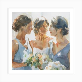 Watercolor Bride And Bridesmaids 1718374991 4 Art Print