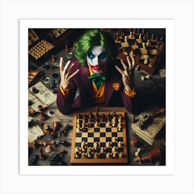 Joker Playing Chess 4 Art Print