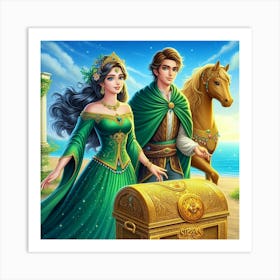 Princess And Her Horse Art Print