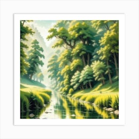 River In The Forest 57 Art Print