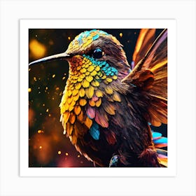 Colorful Hummingbird Affiche