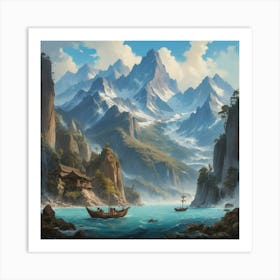 Place In The Mountains Art print paintings Art Print