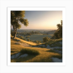 Sunset On A Hill 1 Art Print