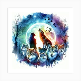 The visceral, instinctual, and deeply spiritual experience of having a connection to wolves Art Print
