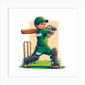 Pakistan Cricket Player Art Print