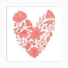 Heart Of Flowers Art Print