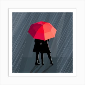 Rain Downpour Umbrella Art Print