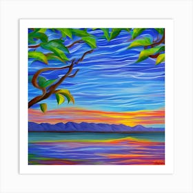 Sunset At The Beach 36 Art Print