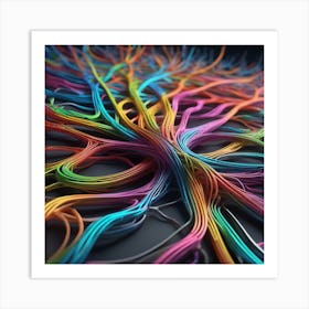 Colorful Wires 46 Art Print