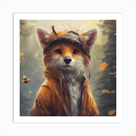 Fox In The Woods Art Print