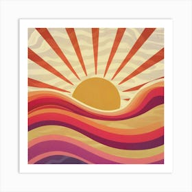 A Stunning Retro Sunset Art Print
